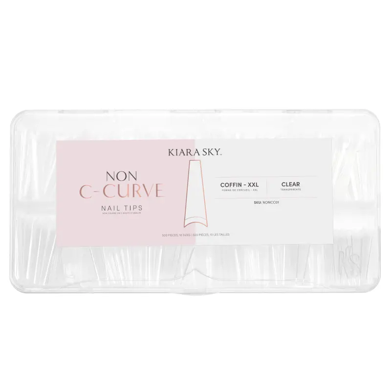 Xxl Coffin Clear Nail Tips – Non-Curved Profile 1