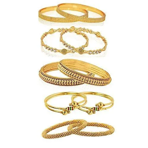 Youbella Gold-Plated Five-Piece Wedding & Party Bangle Set For Women And Teens 1