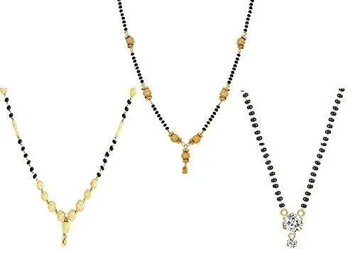 Youbella Gold-Plated Triple Mangalsutra Pendant Set With Chains 1