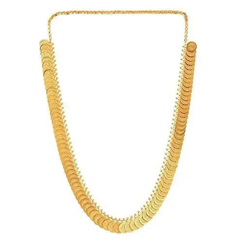 Youbella Temple Coin Long Necklace Set – Gold-Plated Party Wear Jewelry For Women & Girls 1