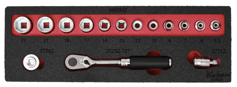 Z-Series 3/8" Metric Socket Set With Precision 72-Tooth Ratchet – 15-Piece Kit 1