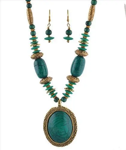 Zephyrr Tibetan-Style Beaded Necklace & Earring Set – Handcrafted Boho Fashion Jewelry 1