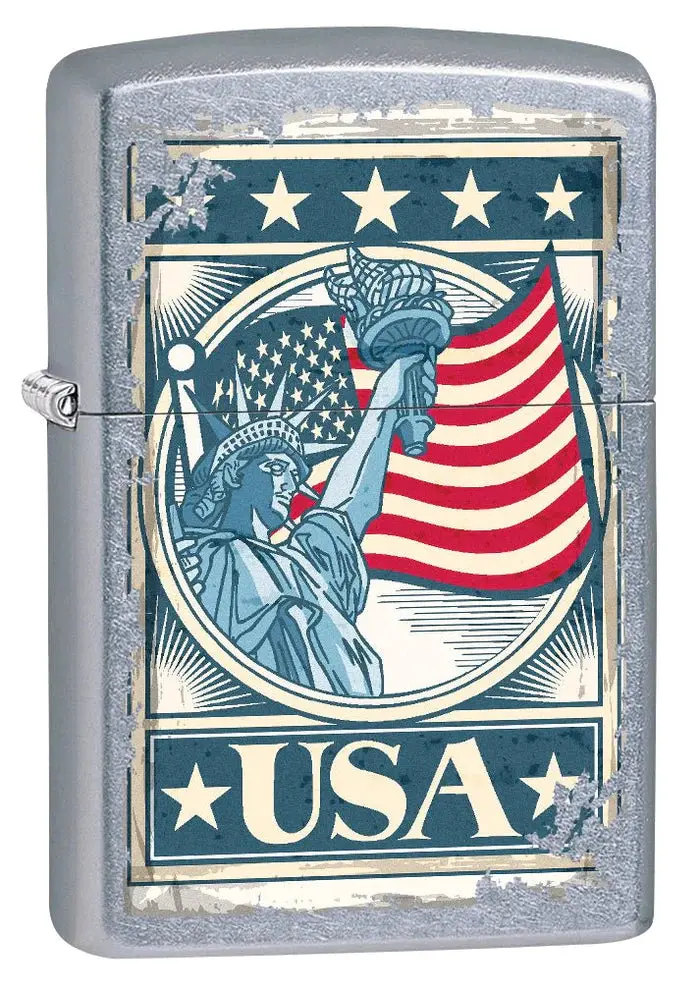 Zippo Liberty Flag Lighter – Street Chrome Finish Limited Edition 1