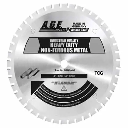 Age Md10-105C Non-Ferrous Saw Blade — 10-Inch, 100-Tooth, 5/8-Inch Arbor 1