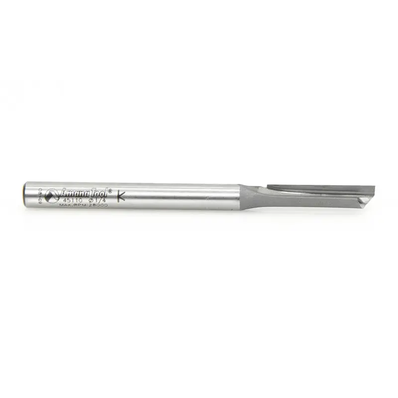Amana Single-Flute Carbide Router Bit – 1/4" Shank, 1-1/4" Cutting Length 1