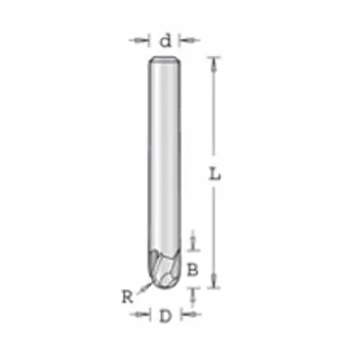 Amana Tool 45784 Bottom Round Router Bit — 1/4" Diameter, 1/4" Shank 1