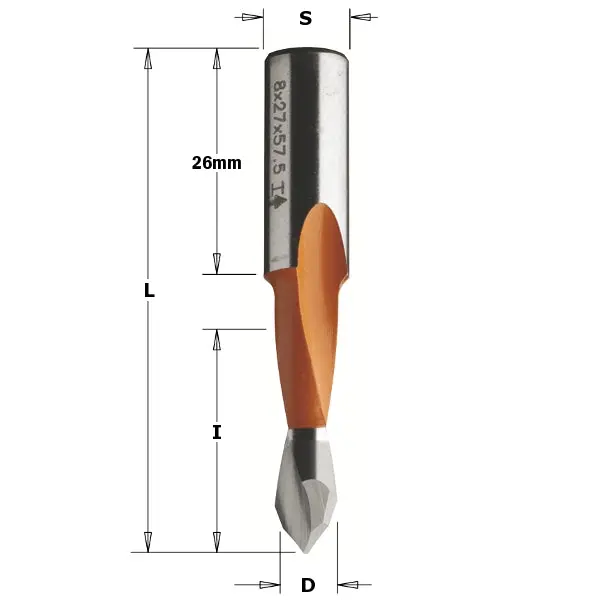 Cmt 2-Flute 5Mm Dowel Drill Bit (313.050.41) 1