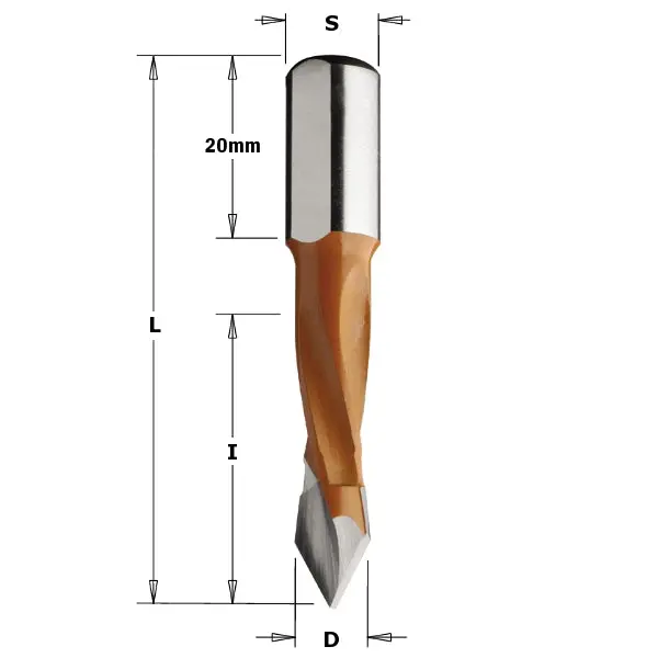 Cmt 375.080.12 Left-Hand Through-Hole Drill Bit (8×40×70Mm) 1