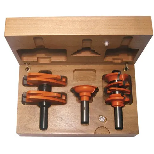 Cmt 800.527.11 3-Piece Interior & Entry Door Router Bit Set – 1/2-Inch Shank, Hardwood Storage Case 1