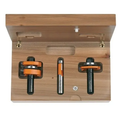 Cmt Tongue-And-Groove Router Bit Set – 3-Piece Hardwood Storage Case, 1/2-Inch Shank 1