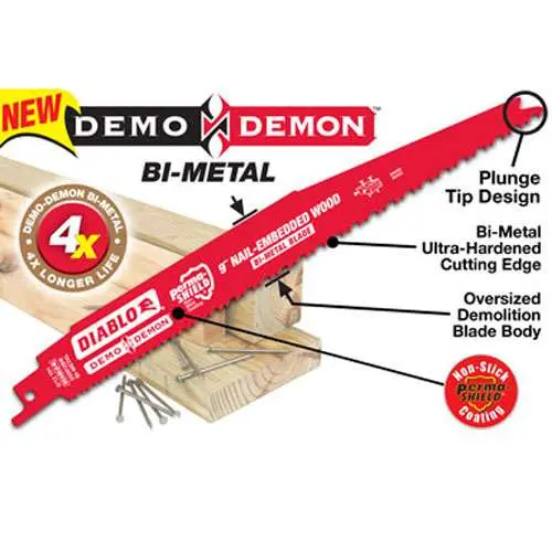 Diablo 6" Bi-Metal Reciprocating Saw Blade, 6/12 Tpi For Nail-Embedded Wood 1