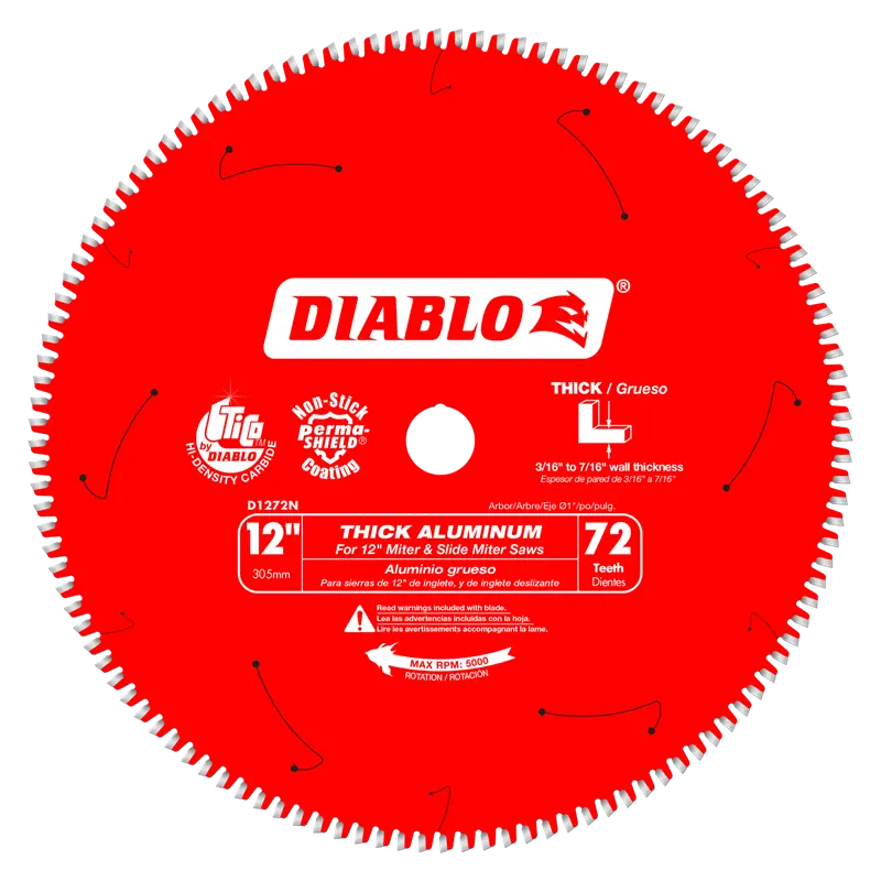Diablo Aluminum-Cut Circular Saw Blade — 12" Diameter, 72 Teeth 1