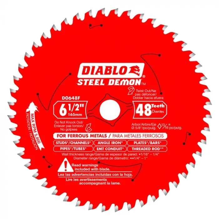 Diablo Demo Demon Framing Blade – 6-1/2" X 24-Tooth Ultra-Thin Kerf For Wood Demolition 1