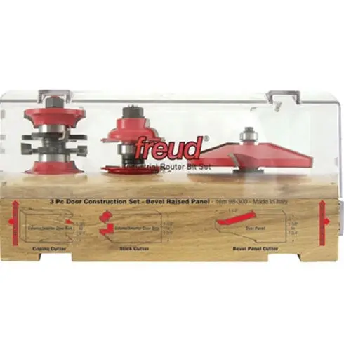 Freud 3-Piece Door Construction Router Bit Set 1
