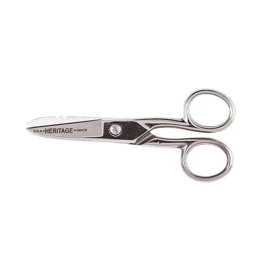 Klein 100Cs Serrated Electrician’S Scissors With Notched Blades 1