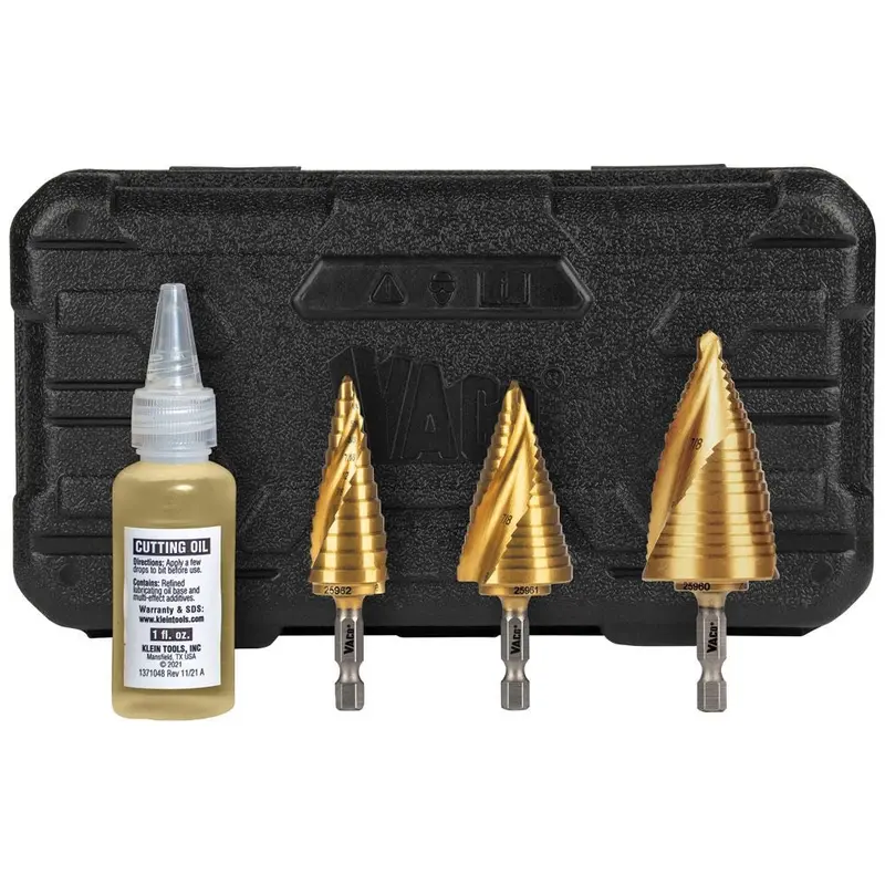 Klein Step Drill Bit Set – Electrician-Focused, Multi-Size Ft.S Series (25951) 1