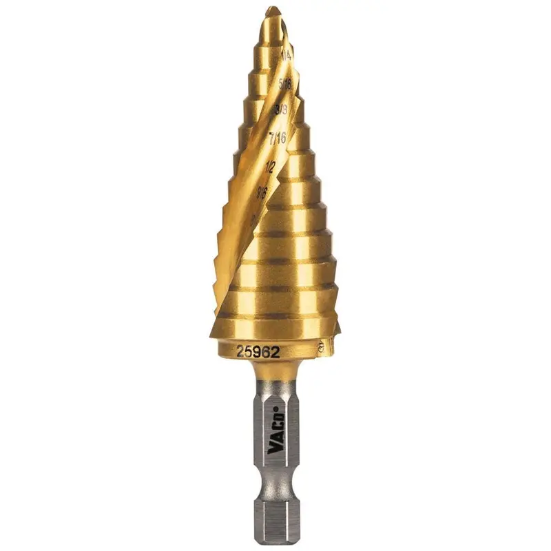 Klein Step Drill Bit – Vaco-Coated, 3/16" To 7/8" Range, For Metal & Thin Materials 1