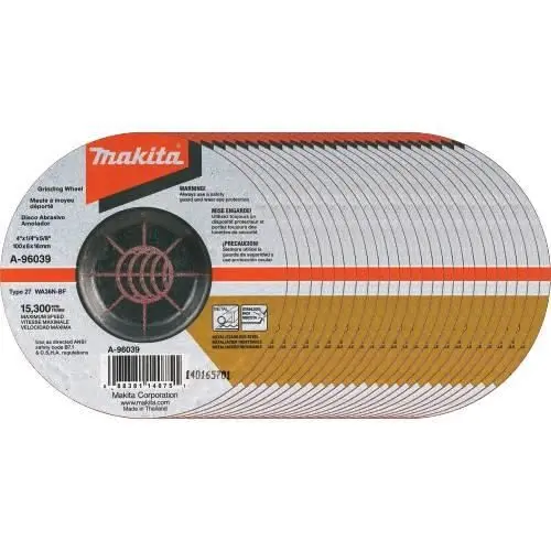 Makita A-96039-25 Stainless Steel Inox Grinding Wheel – 4" X 1-4" X 5-8", 36 Grit, 25-Pack 1