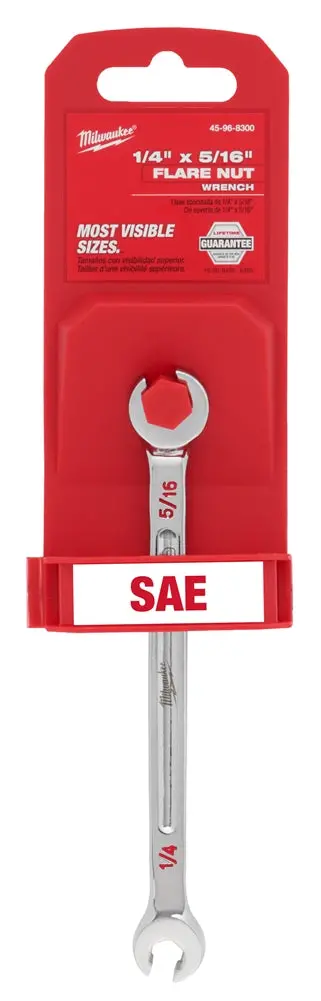 Milwaukee 45-96-8300 Double-End Flare Nut Wrench – 1/4" X 5/16", Precision Fit For Automotive & Hvac 1