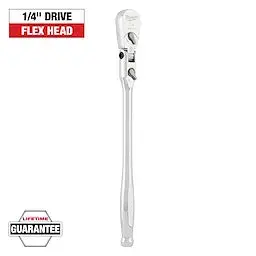 Milwaukee Flex Head Ratchet – 1/4" Drive, 9" Handle, Ergonomic Articulating Design 1