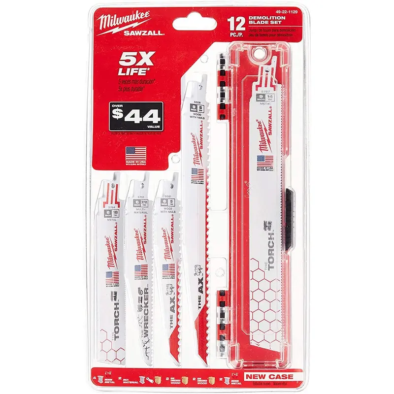 Milwaukee Sawzall Demolition Reciprocating Saw Blades – 12-Pack 1