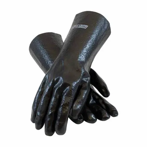 Pip Procoat Pvc Safety Gloves – Semi-Rough Black Finish, 14-Inch Length, Interlock Lined (12-Pack) 1