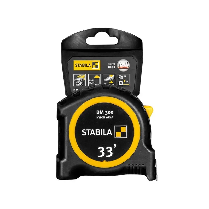 Stabila Bm300 33-Foot Nylon-Coated Tape Measure With Auto-Lock And Belt Clip 1