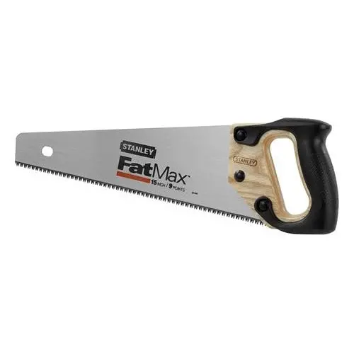 Stanley Fatmax Hand Saw – 15" Blade, 9 Tpi, Sharp Triple-Ground Teeth For Fast Cuts 1
